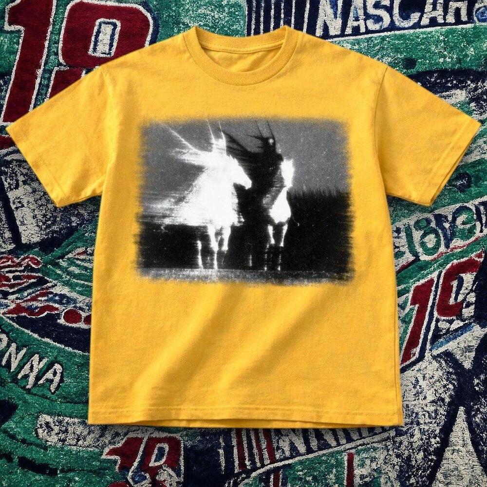 Y2K Dreamy Horse Graphic Tee Daisy Yellow Unisex.
